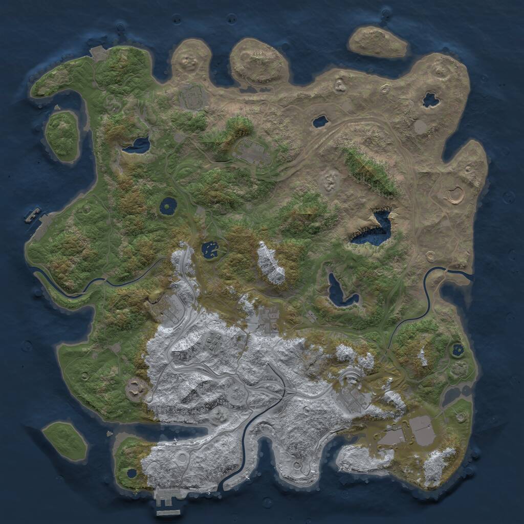 Rust Map: Procedural Map, Size: 4500, Seed: 1635487637, 16 Monuments