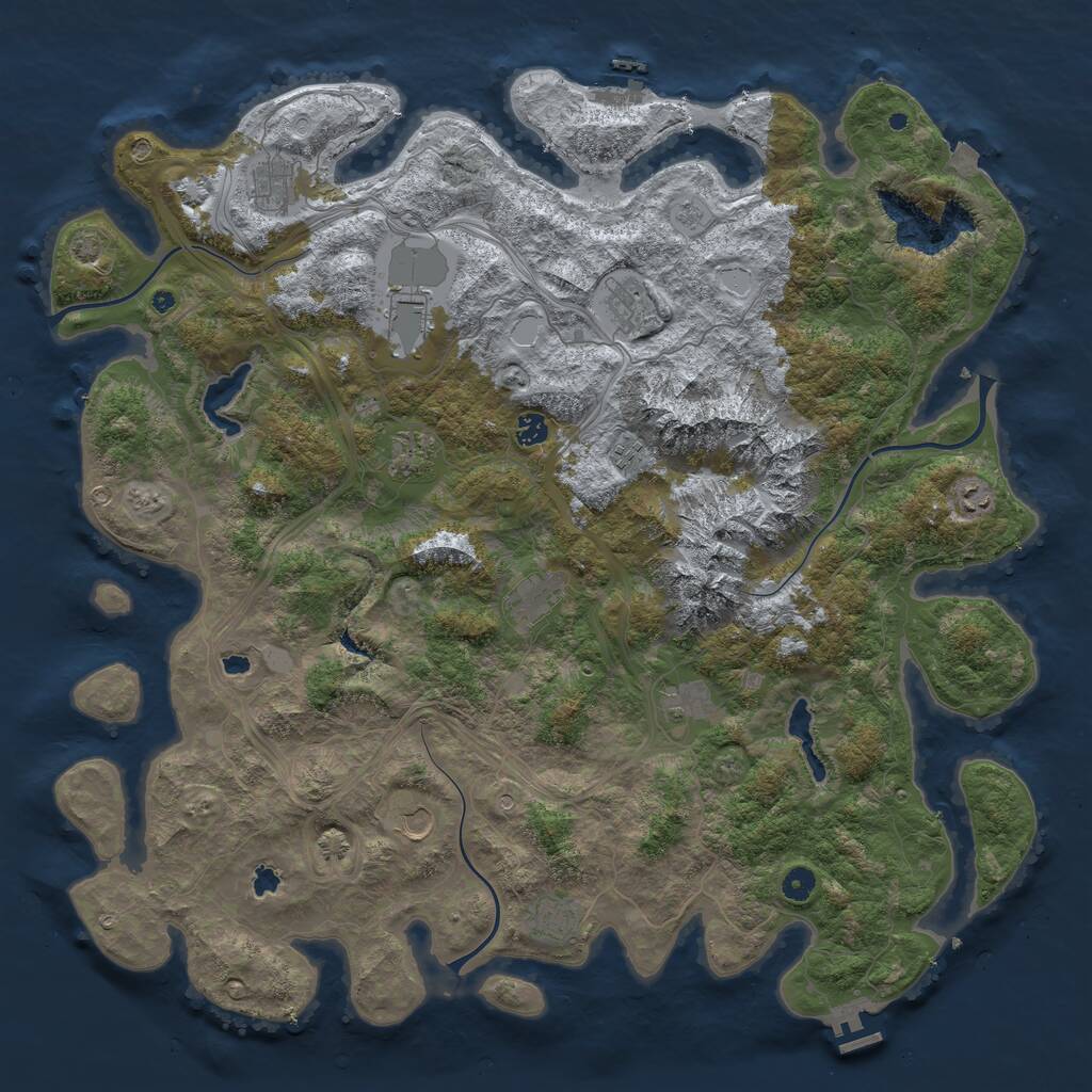 Rust Map: Procedural Map, Size: 5000, Seed: 1179410652, 17 Monuments