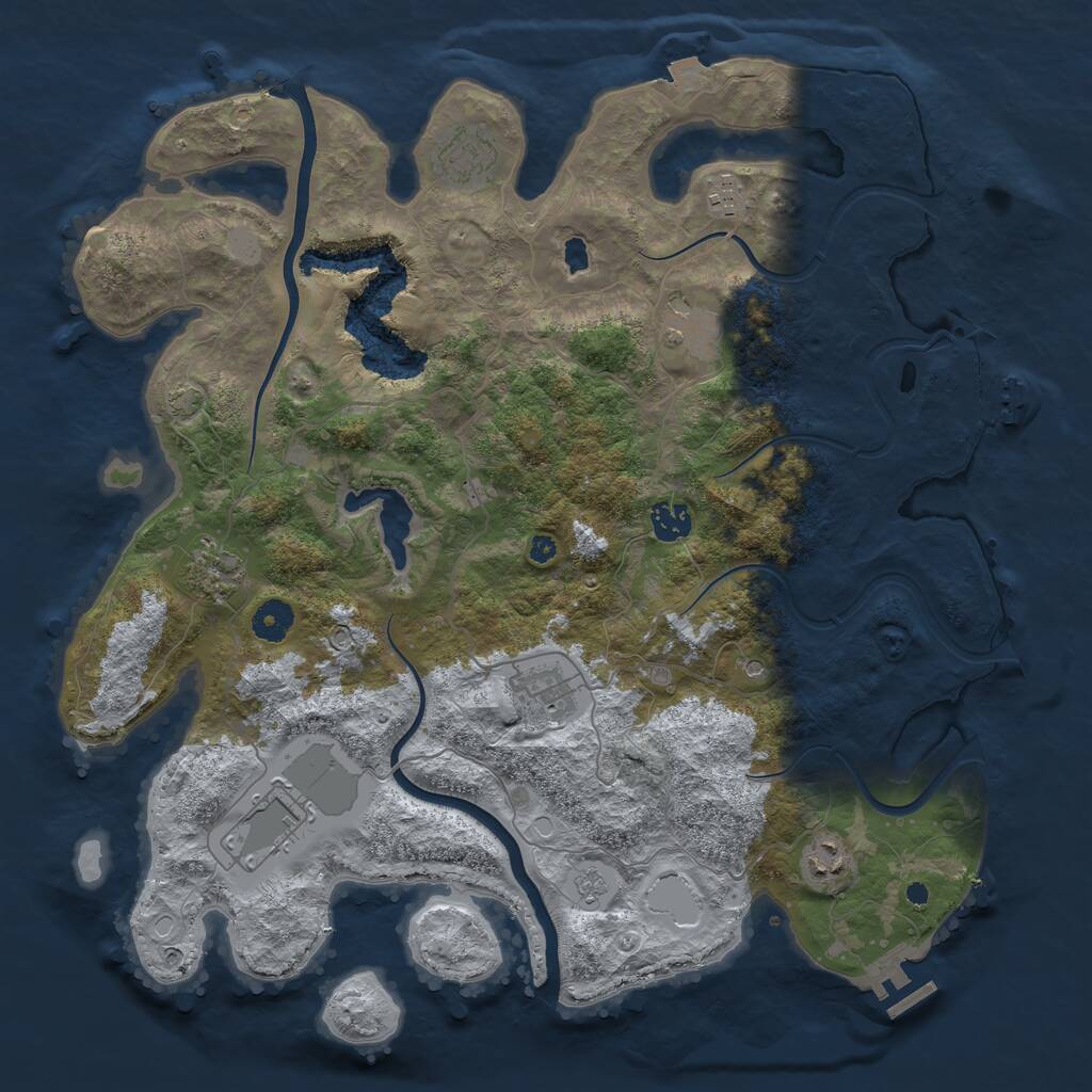 Rust Map: Procedural Map, Size: 4000, Seed: 861614094, 14 Monuments