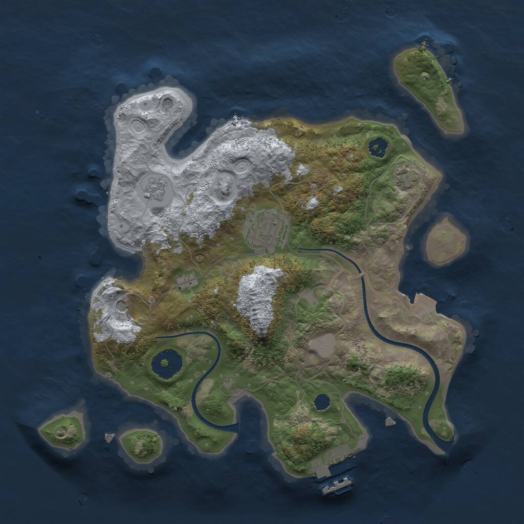 Rust Map: Procedural Map, Size: 2700, Seed: 213, 6 Monuments