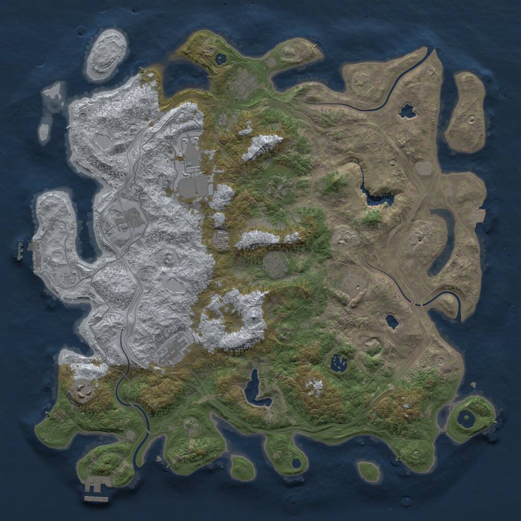 Rust Map: Procedural Map, Size: 4500, Seed: 1387988696, 16 Monuments