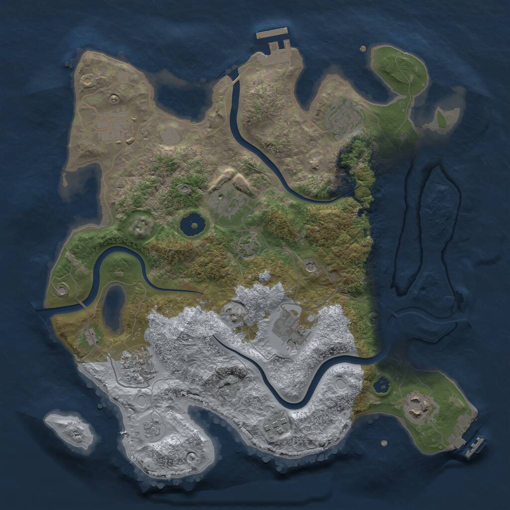Rust Map: Procedural Map, Size: 3250, Seed: 828902155, 13 Monuments