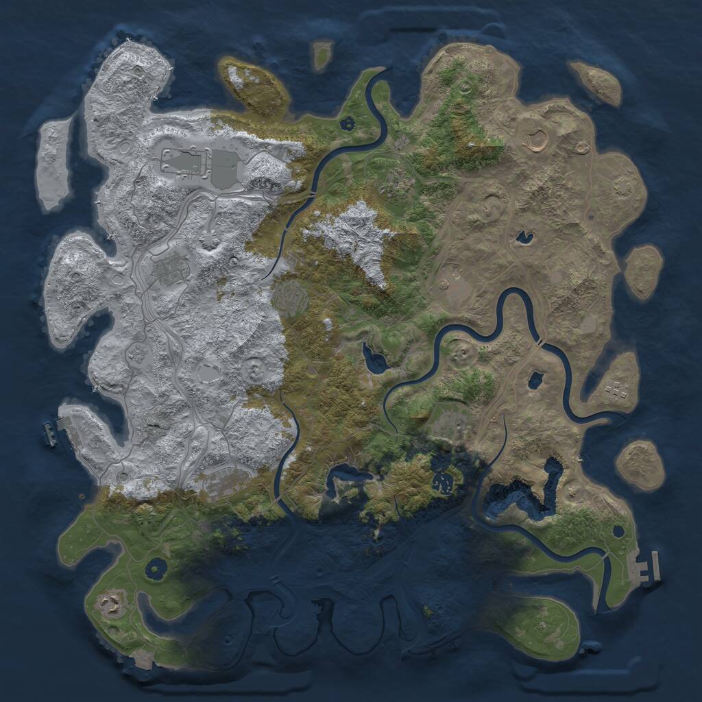 Rust Map: Procedural Map, Size: 4800, Seed: 1454142875, 17 Monuments