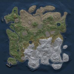 Thumbnail Rust Map: Procedural Map, Size: 3500, Seed: 1401361964, 14 Monuments