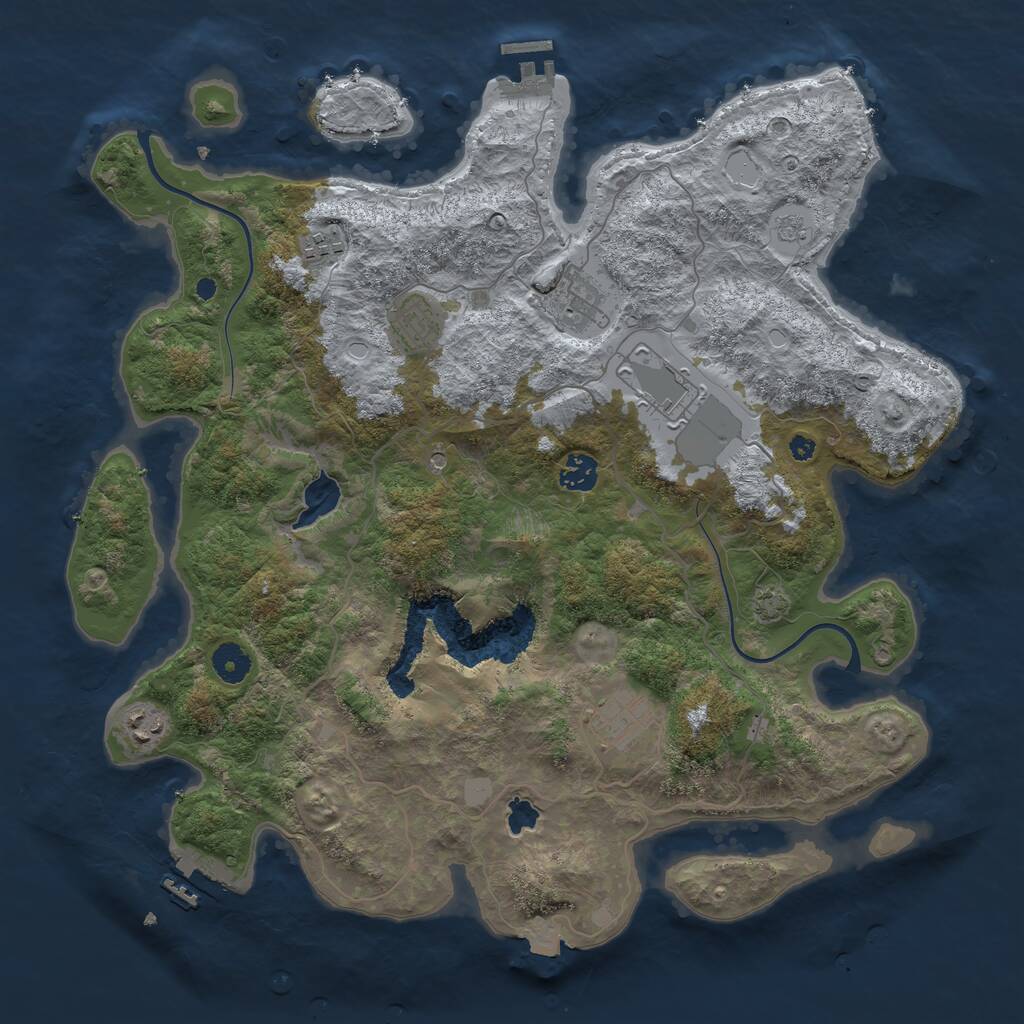 Rust Map: Procedural Map, Size: 4000, Seed: 1532708130, 13 Monuments