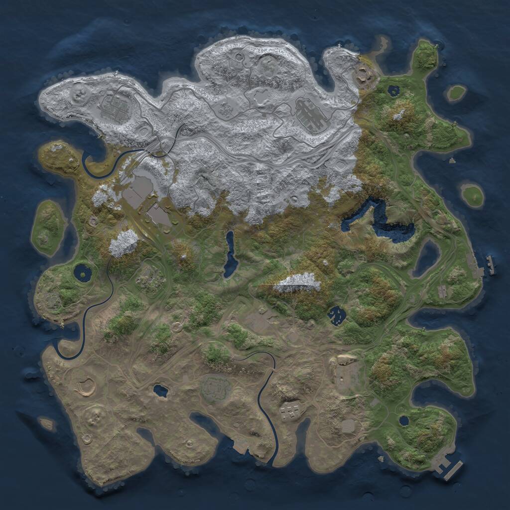 Rust Map: Procedural Map, Size: 4250, Seed: 2083116028, 17 Monuments