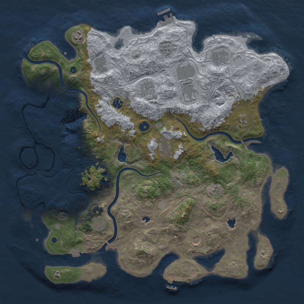 Rust Map: Procedural Map, Size: 4500, Seed: 1504850018, 17 Monuments