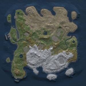 Thumbnail Rust Map: Procedural Map, Size: 3500, Seed: 118486845, 14 Monuments