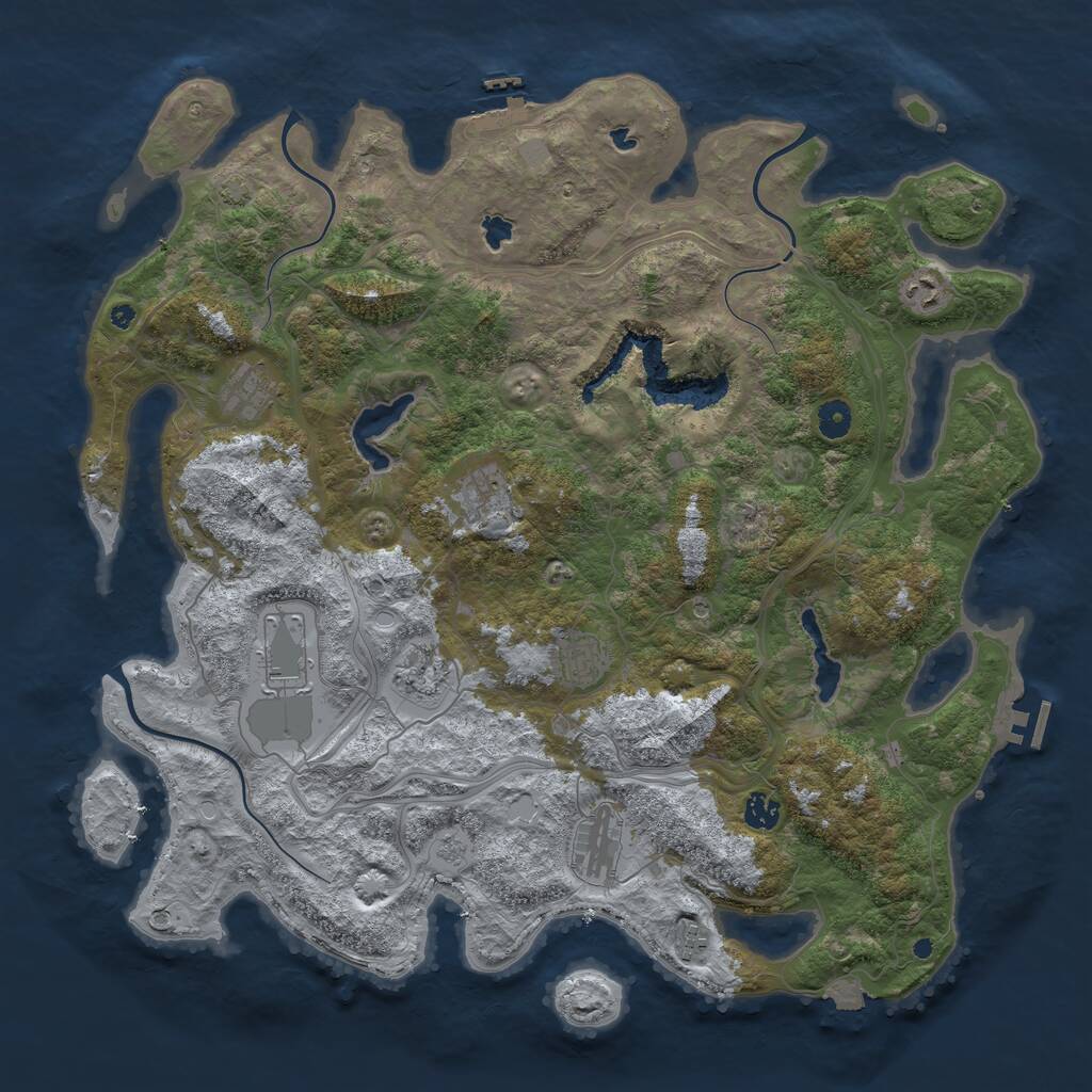 Rust Map: Procedural Map, Size: 4500, Seed: 874799730, 15 Monuments