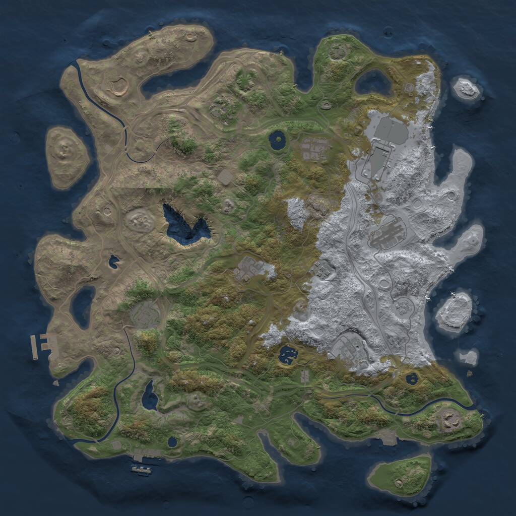 Rust Map: Procedural Map, Size: 4250, Seed: 299548052, 17 Monuments