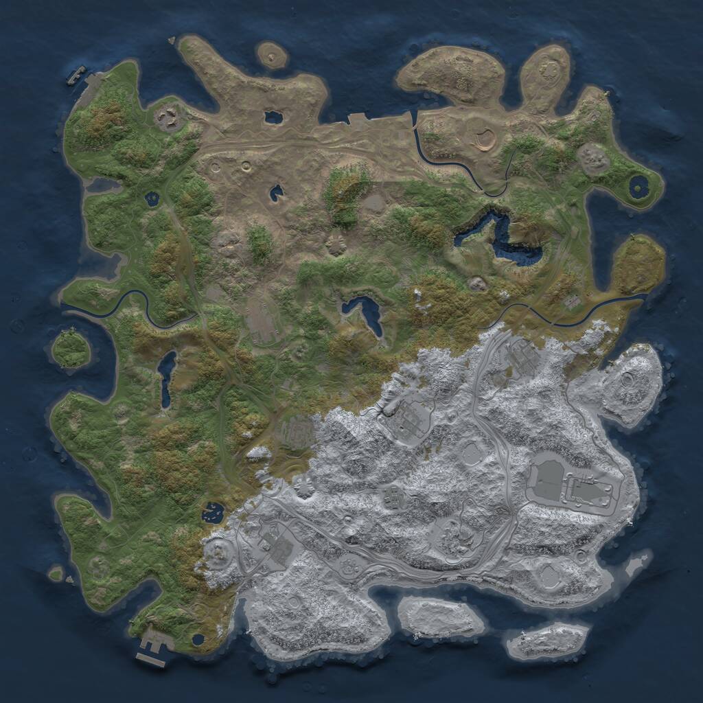 Rust Map: Procedural Map, Size: 4800, Seed: 1017709904, 17 Monuments