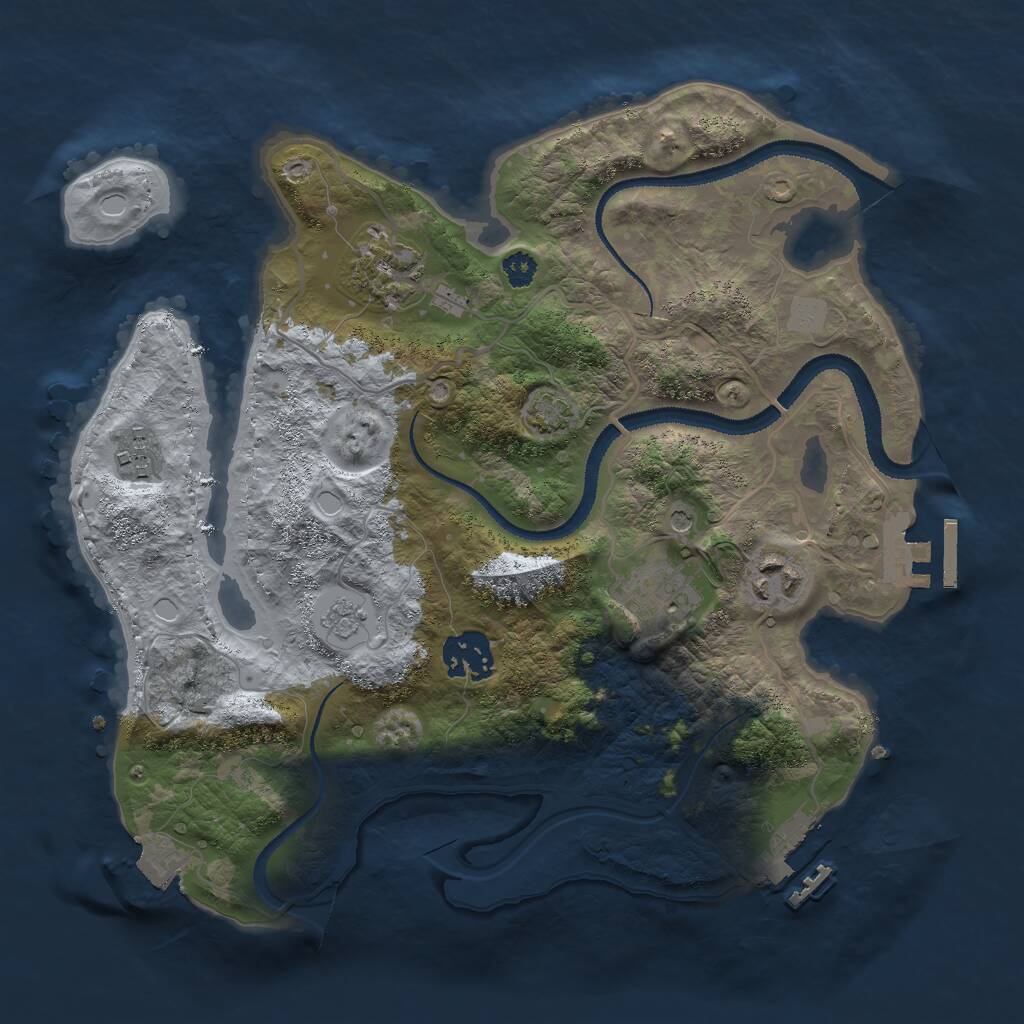 Rust Map: Procedural Map, Size: 3000, Seed: 12531, 11 Monuments