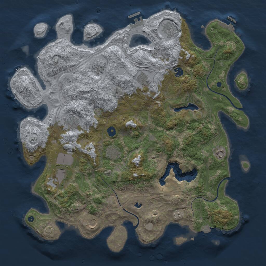 Rust Map: Procedural Map, Size: 4250, Seed: 2032029879, 16 Monuments