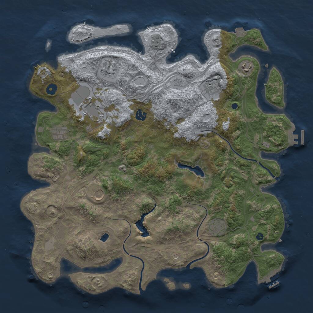 Rust Map: Procedural Map, Size: 4250, Seed: 1931175319, 15 Monuments