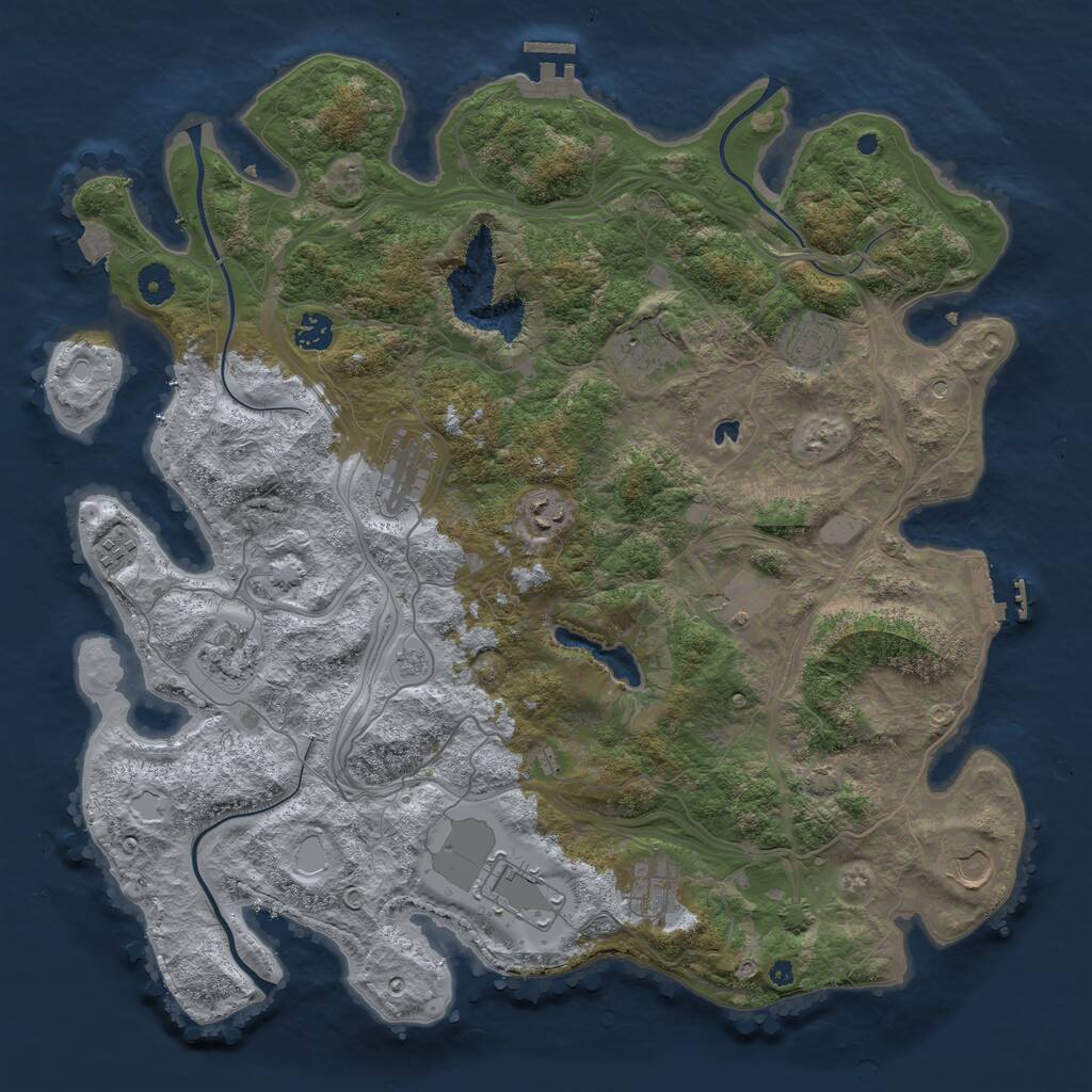 Rust Map: Procedural Map, Size: 4250, Seed: 1888684724, 17 Monuments
