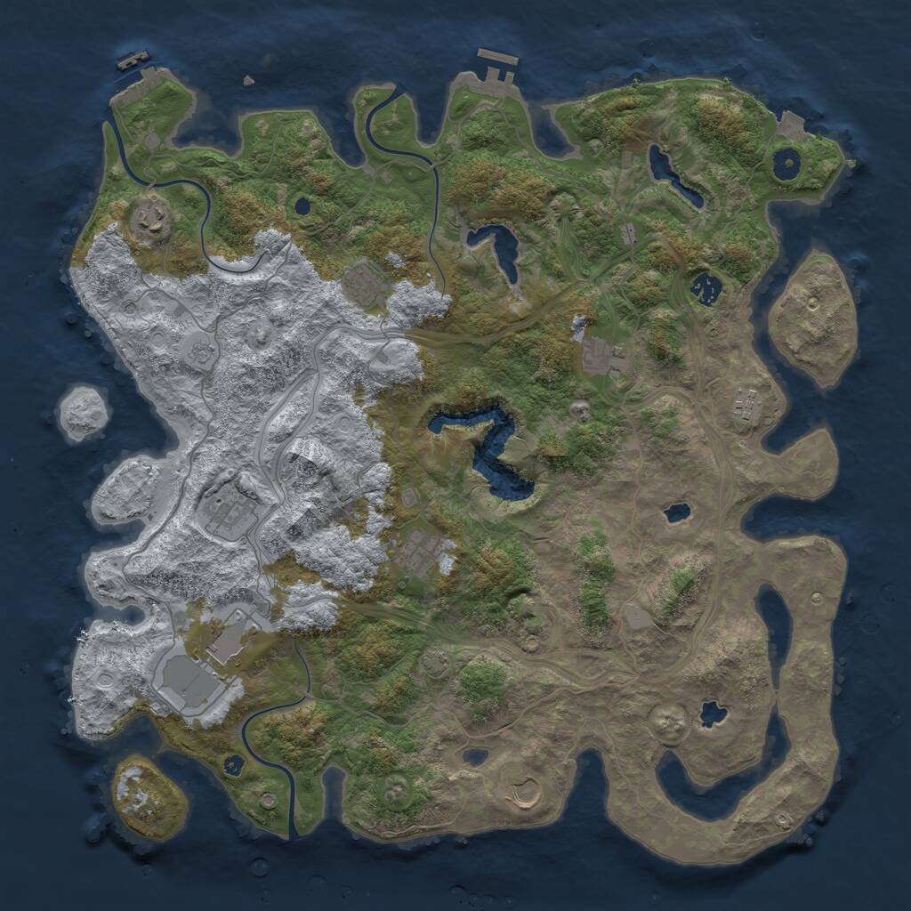 Rust Map: Procedural Map, Size: 4500, Seed: 1801275306, 15 Monuments