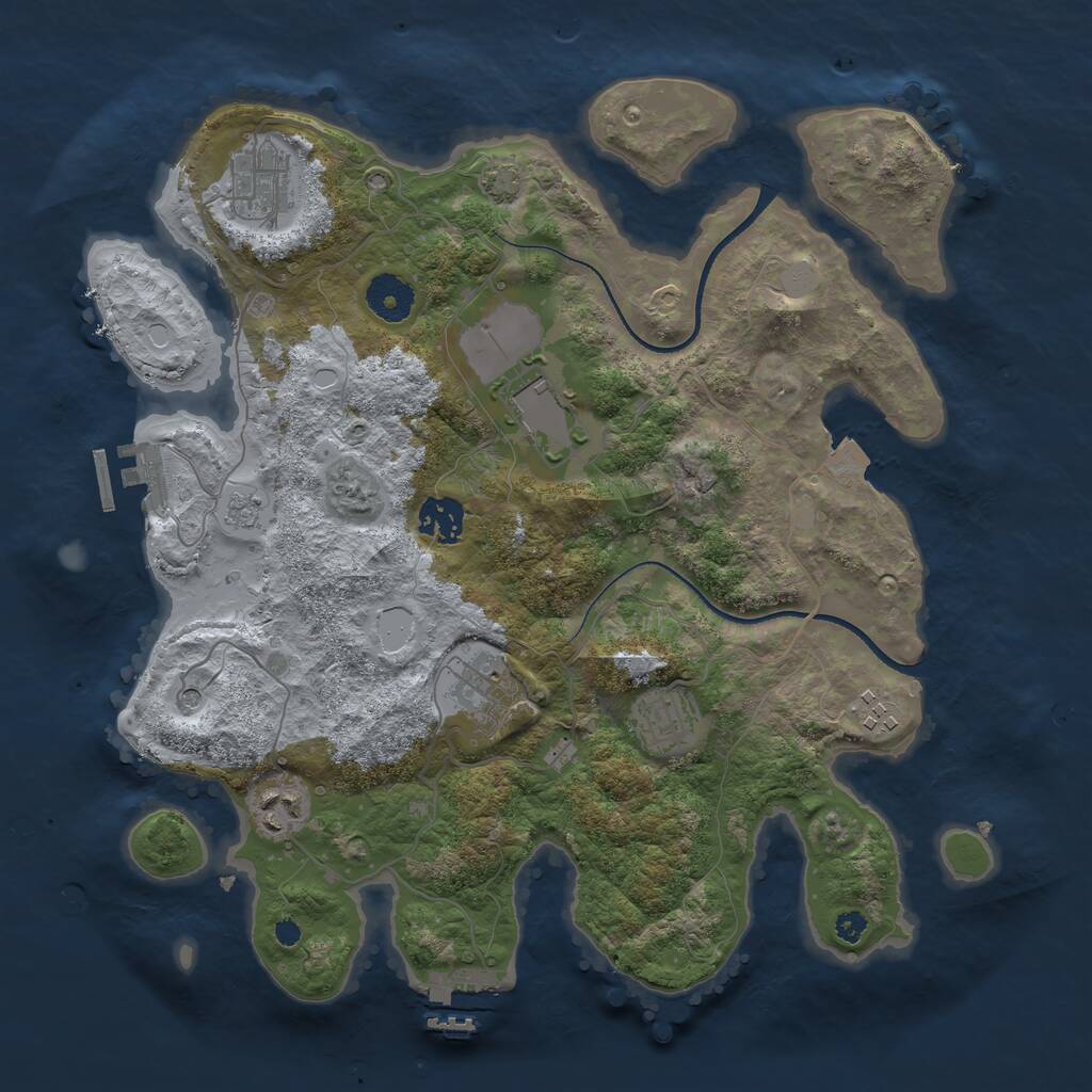 Rust Map: Procedural Map, Size: 3500, Seed: 9626320, 13 Monuments