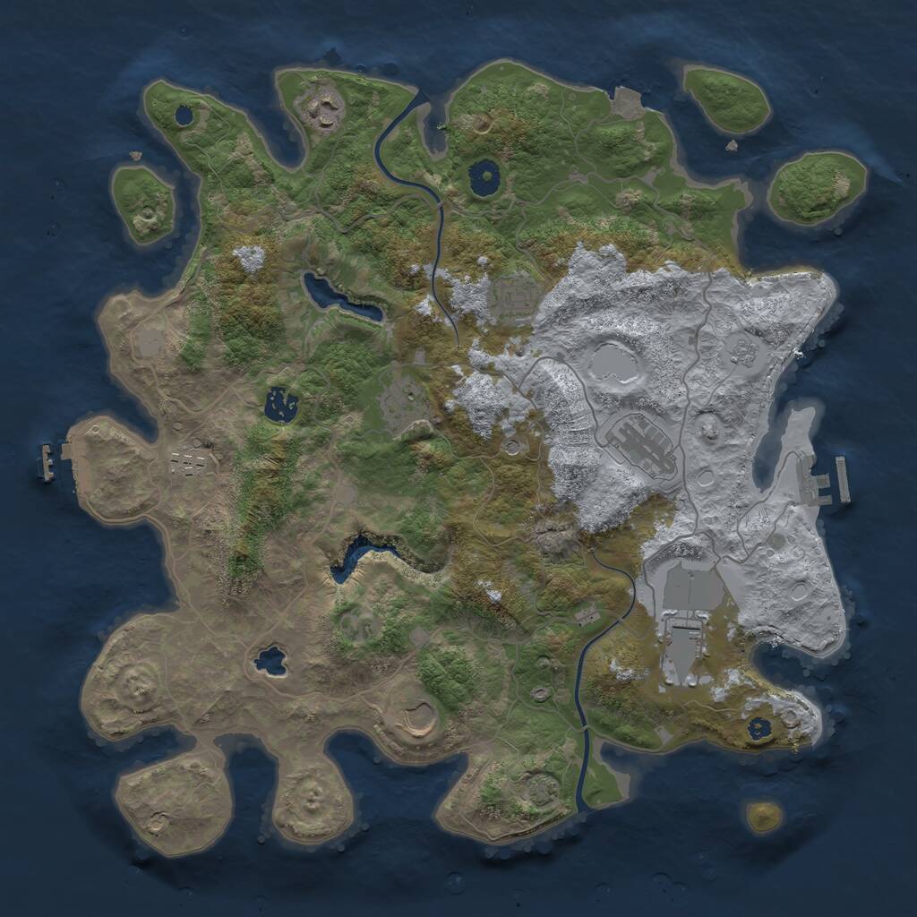 Rust Map: Procedural Map, Size: 4000, Seed: 13113213, 14 Monuments
