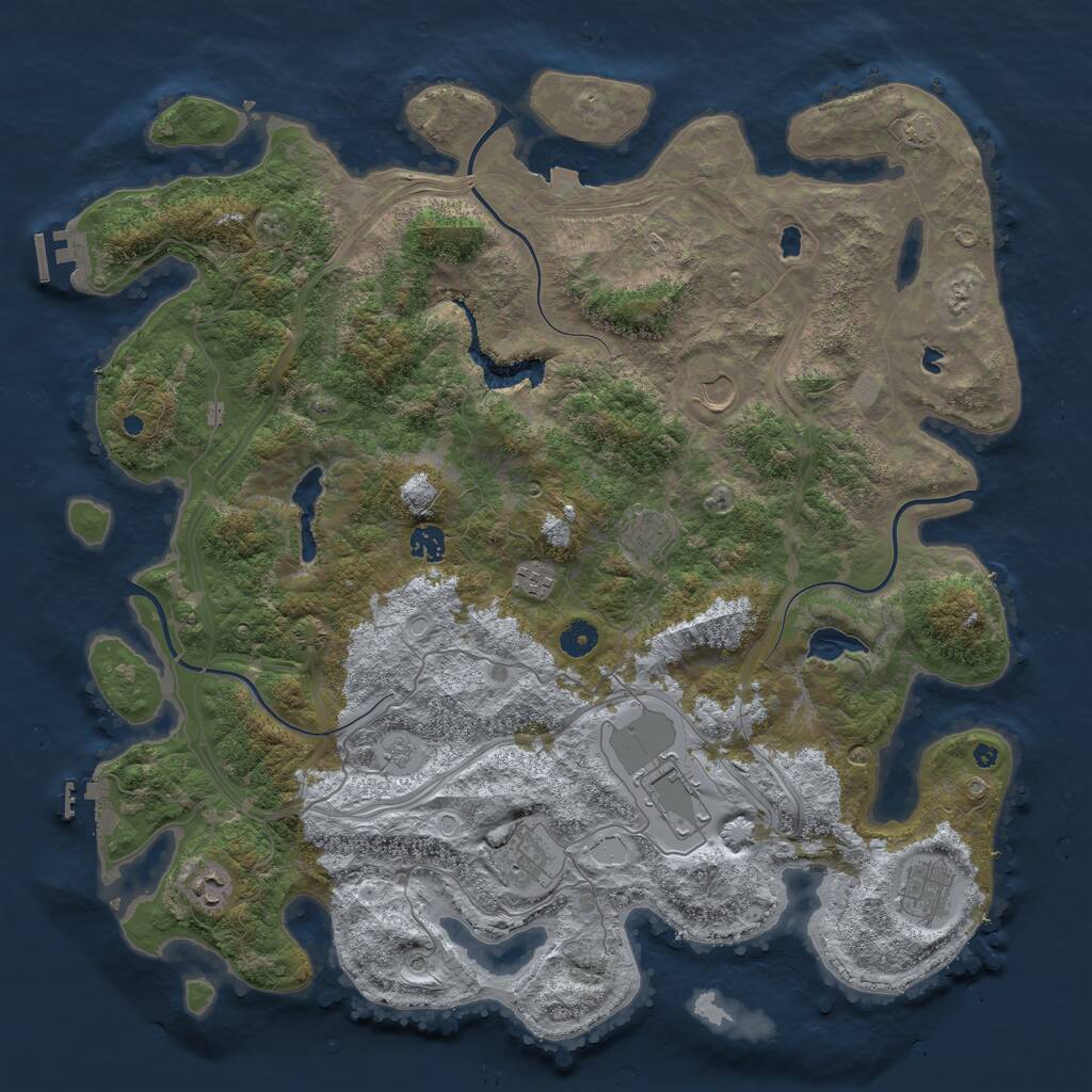 Rust Map: Procedural Map, Size: 4500, Seed: 88113342, 14 Monuments