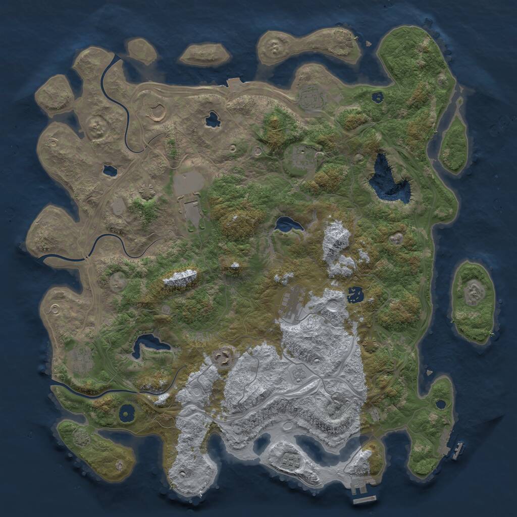 Rust Map: Procedural Map, Size: 4500, Seed: 571395, 15 Monuments