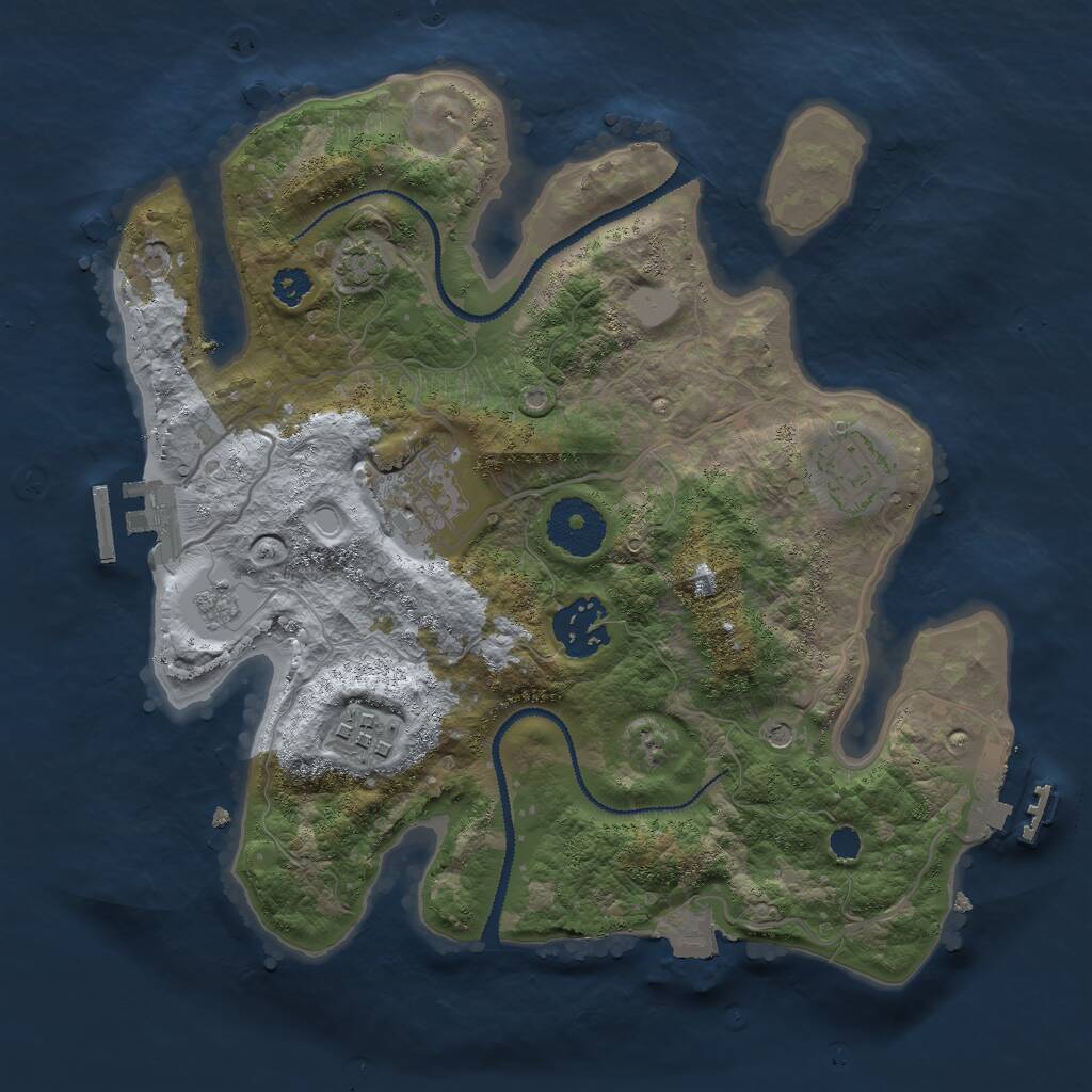 Rust Map: Procedural Map, Size: 2850, Seed: 628380793, 10 Monuments