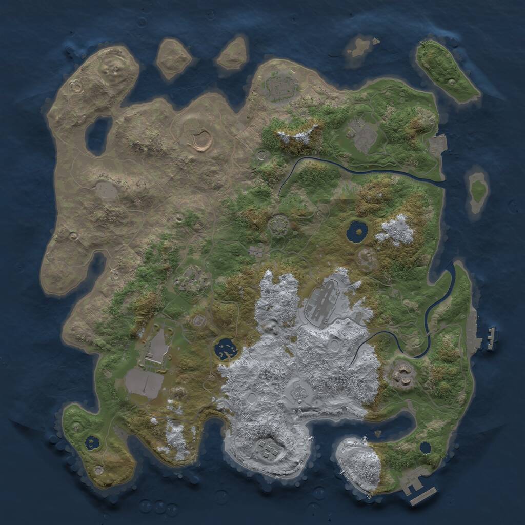 Rust Map: Procedural Map, Size: 3700, Seed: 783569910, 15 Monuments