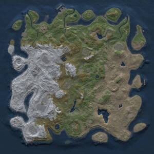 Thumbnail Rust Map: Procedural Map, Size: 4500, Seed: 1104417215, 17 Monuments