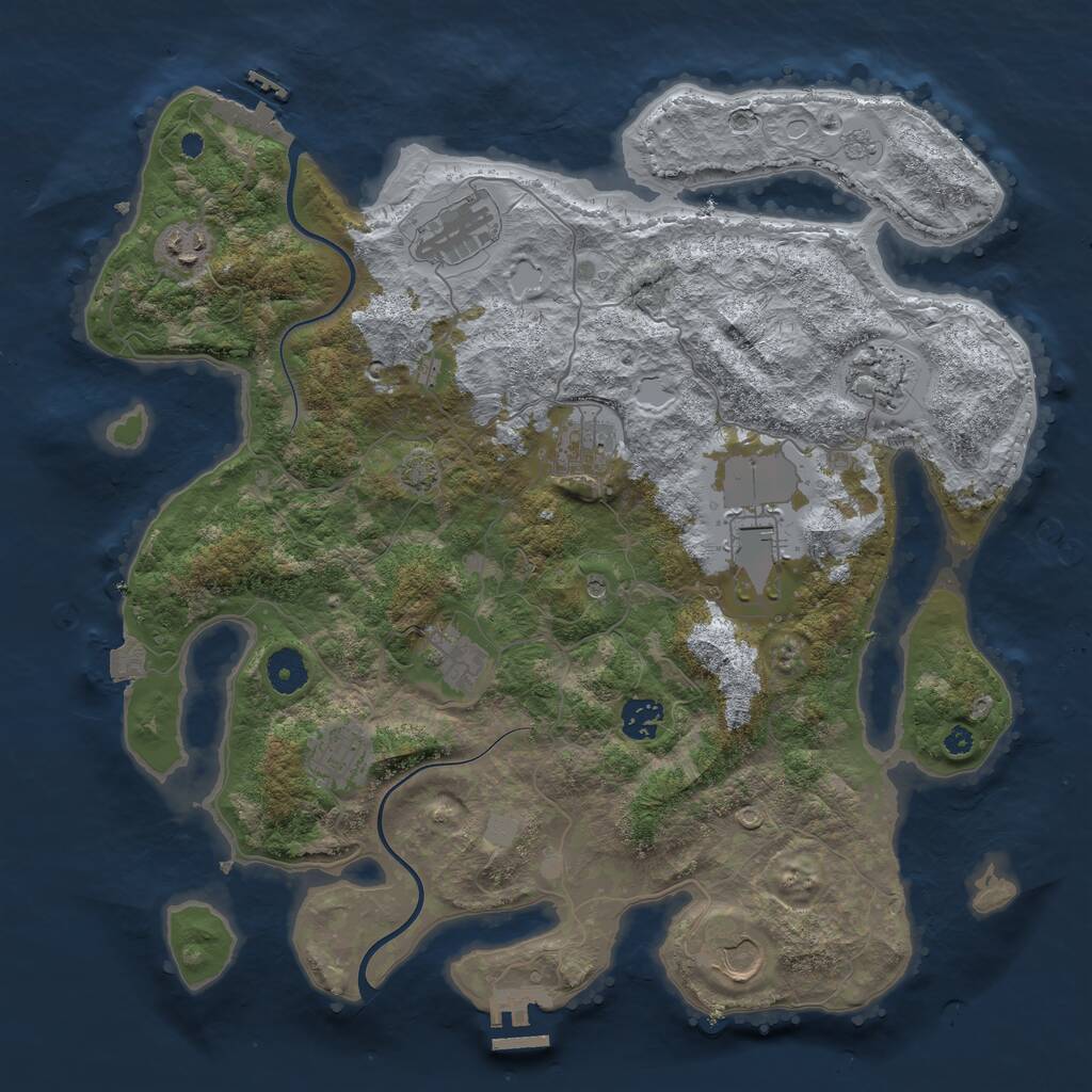 Rust Map: Procedural Map, Size: 3850, Seed: 287990233, 15 Monuments