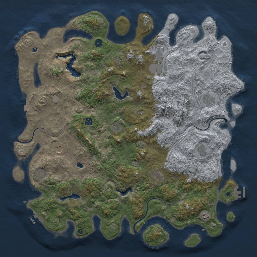 Rust Map: Procedural Map, Size: 5000, Seed: 1677099937, 17 Monuments