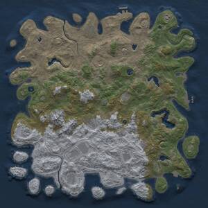 Thumbnail Rust Map: Procedural Map, Size: 5000, Seed: 54023, 17 Monuments