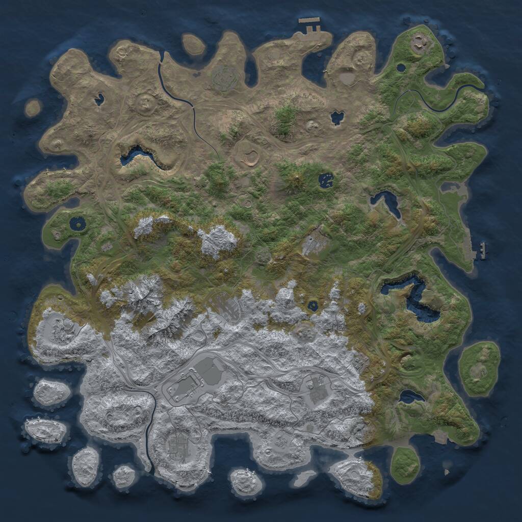 Rust Map: Procedural Map, Size: 5000, Seed: 54023, 17 Monuments