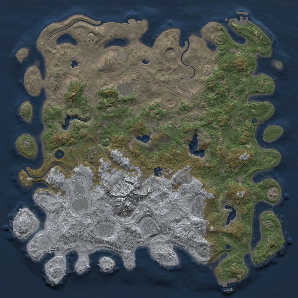 Rust Map: Procedural Map, Size: 5000, Seed: 1481619161, 16 Monuments