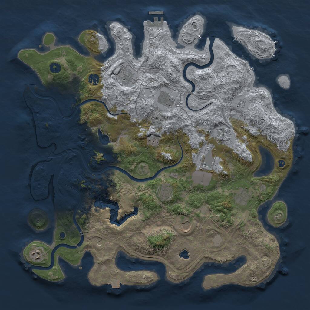 Rust Map: Procedural Map, Size: 4250, Seed: 1239640119, 15 Monuments