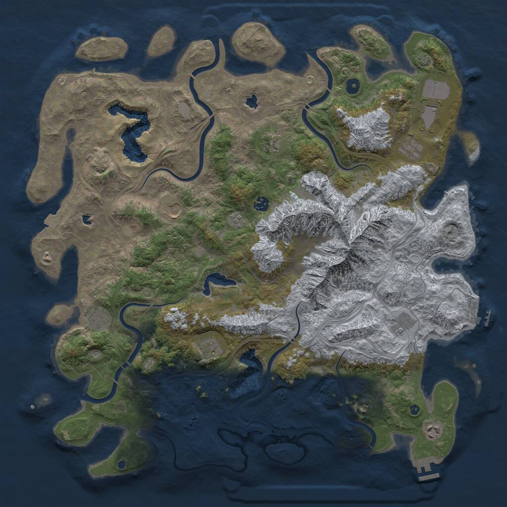 Rust Map: Procedural Map, Size: 5000, Seed: 4587523, 16 Monuments
