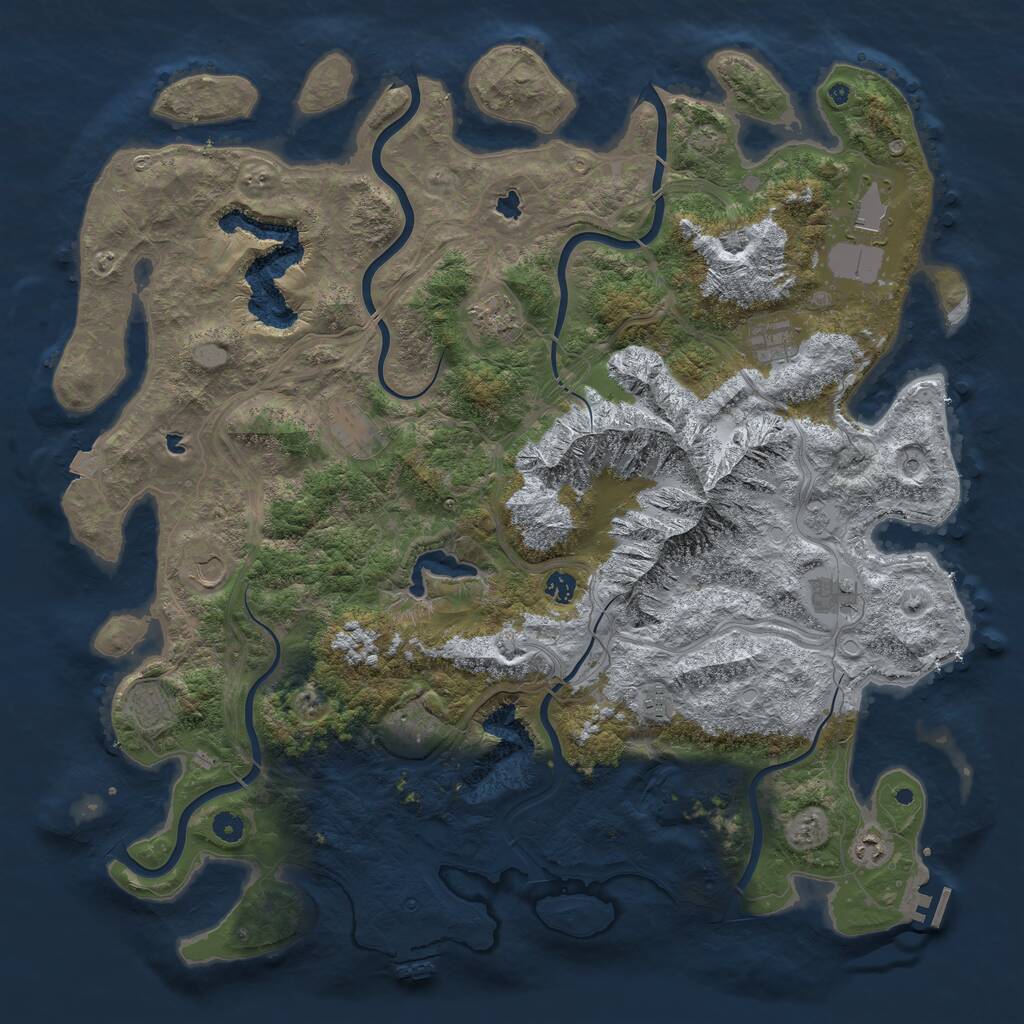 Rust Map: Procedural Map, Size: 5000, Seed: 4587523, 17 Monuments