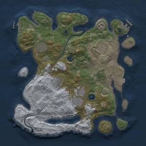 Thumbnail Rust Map: Procedural Map, Size: 3500, Seed: 1080057077, 12 Monuments