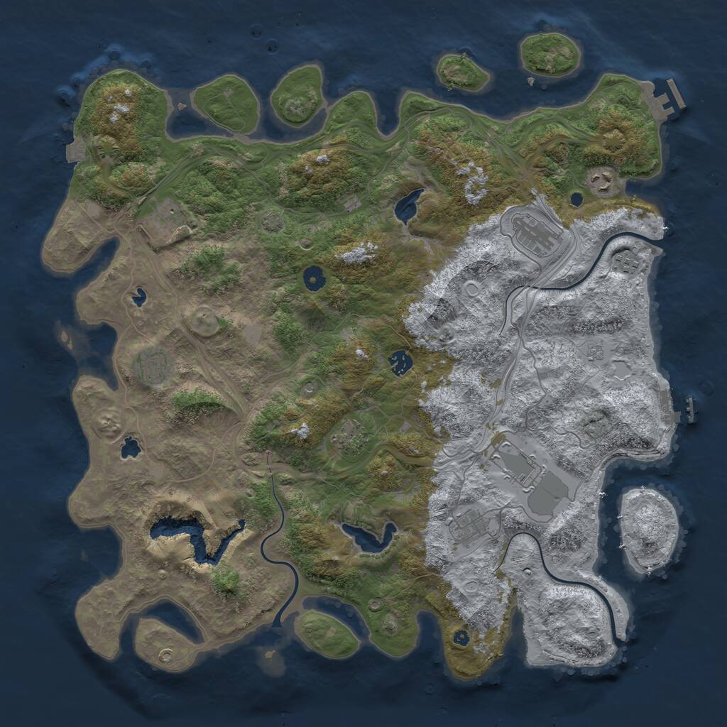 Rust Map: Procedural Map, Size: 4600, Seed: 2111793552, 15 Monuments