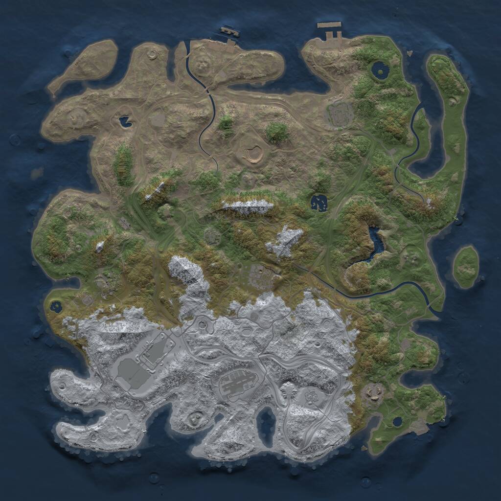 Rust Map: Procedural Map, Size: 4250, Seed: 1145144120, 14 Monuments