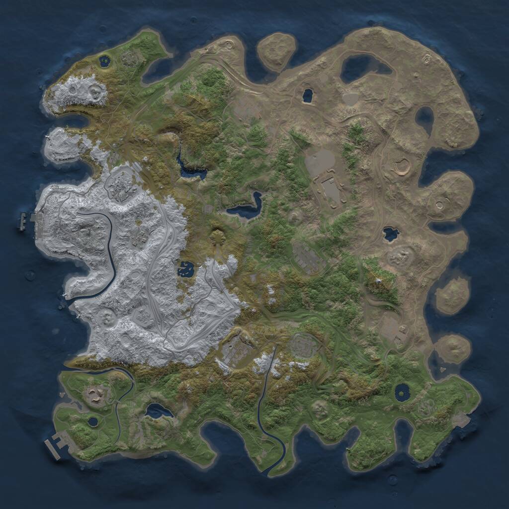 Rust Map: Procedural Map, Size: 4500, Seed: 44531994, 17 Monuments