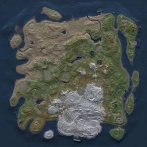 Thumbnail Rust Map: Procedural Map, Size: 4500, Seed: 1782053439, 16 Monuments