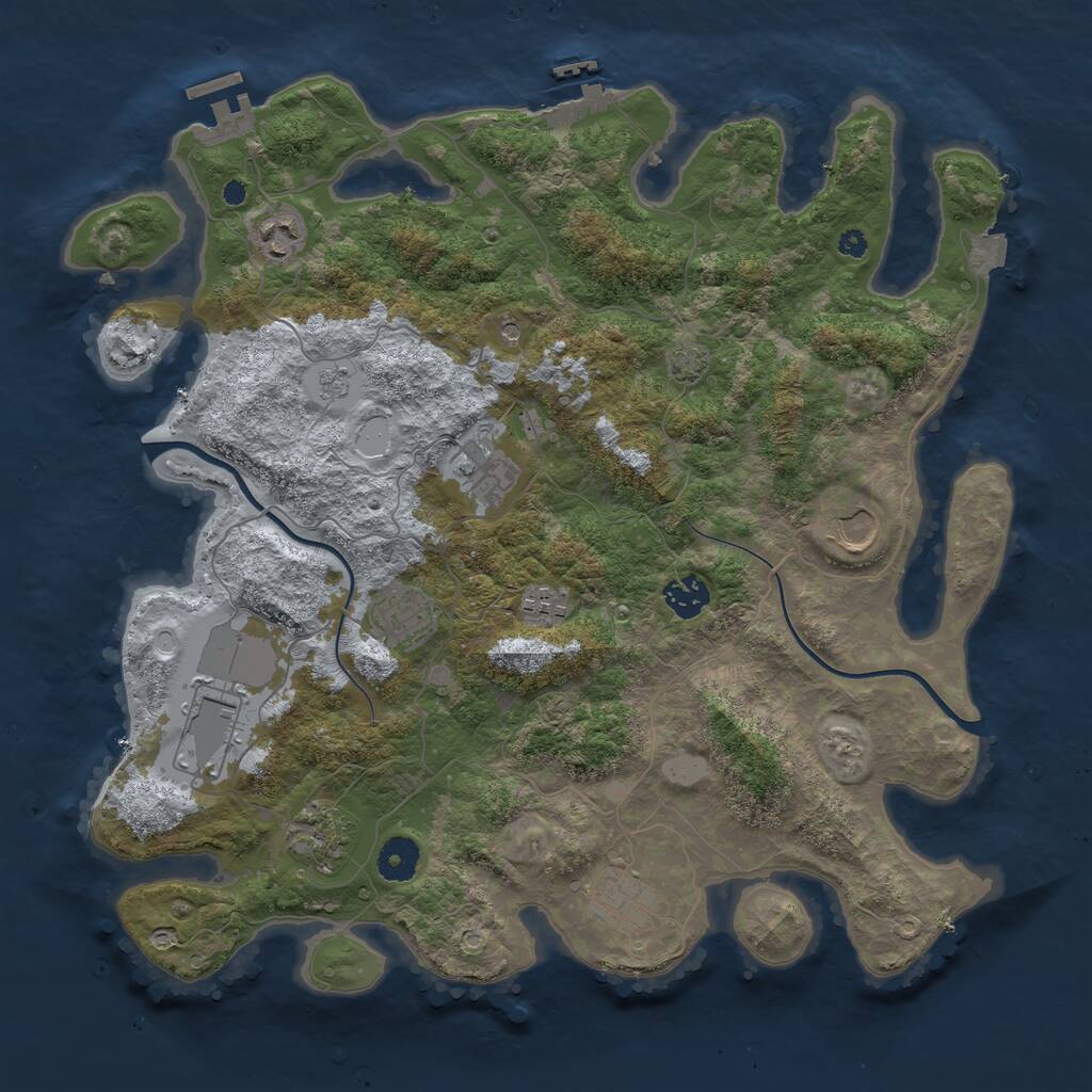 Rust Map: Procedural Map, Size: 3800, Seed: 1298009146, 15 Monuments