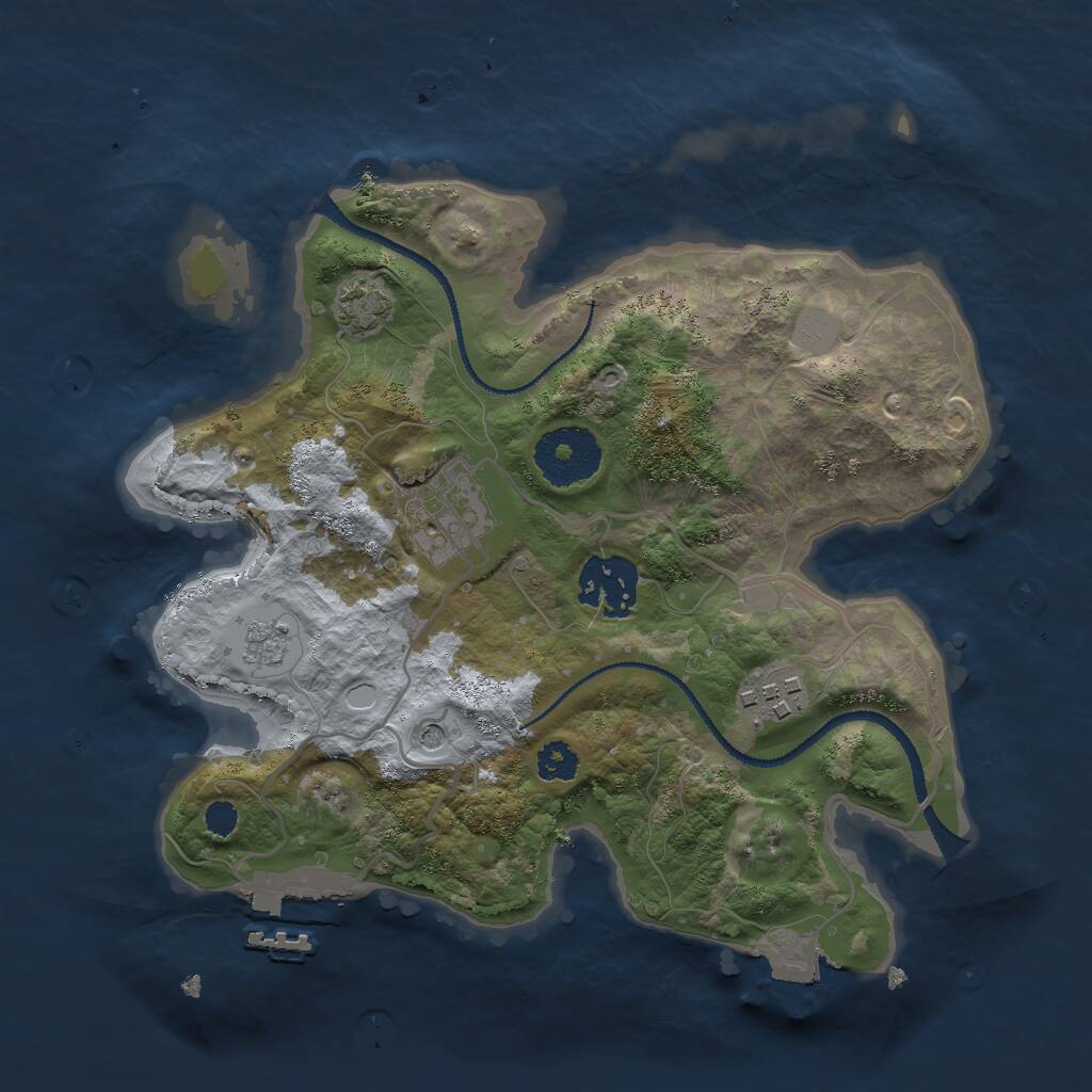 Rust Map: Procedural Map, Size: 2650, Seed: 2113531541, 8 Monuments