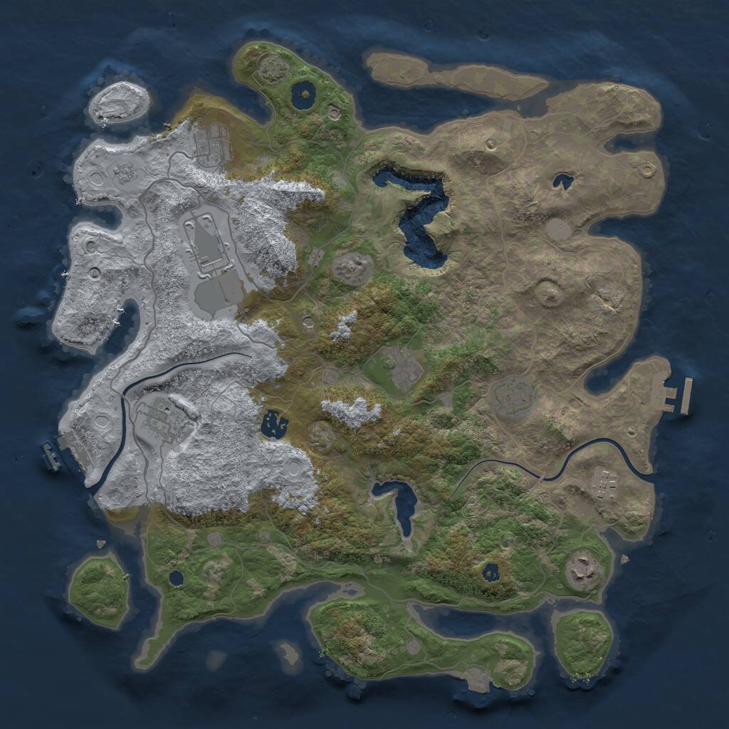Rust Map: Procedural Map, Size: 4000, Seed: 591255477, 14 Monuments