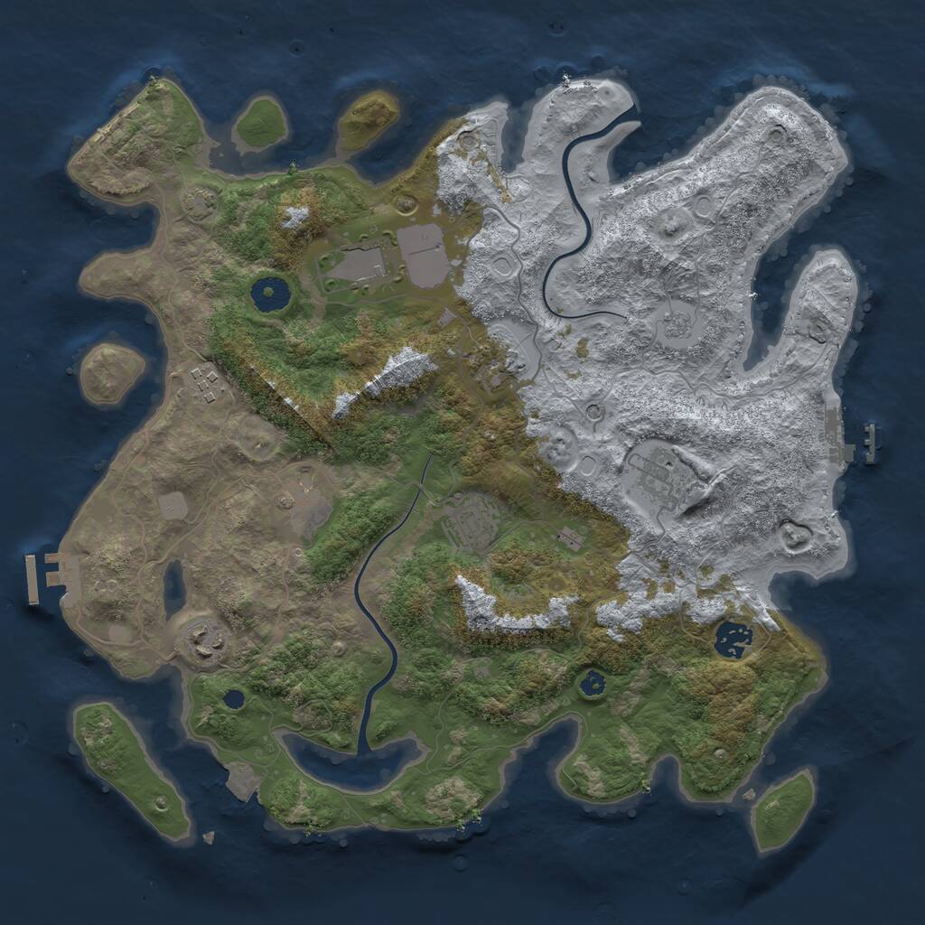 Rust Map: Procedural Map, Size: 3750, Seed: 568483055, 14 Monuments