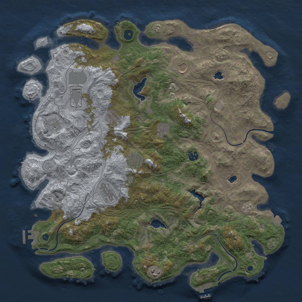 Rust Map: Procedural Map, Size: 4500, Seed: 94622842, 16 Monuments