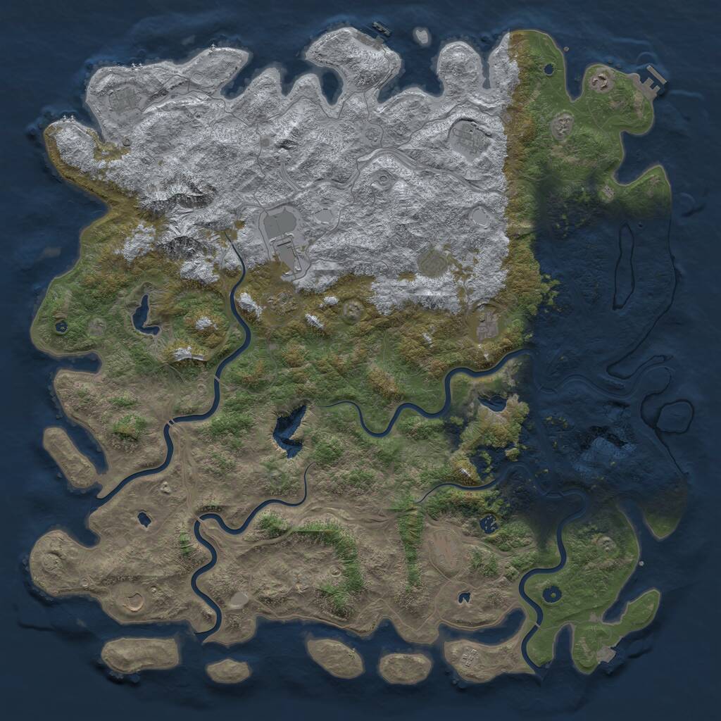 Rust Map: Procedural Map, Size: 6000, Seed: 1088364317, 17 Monuments