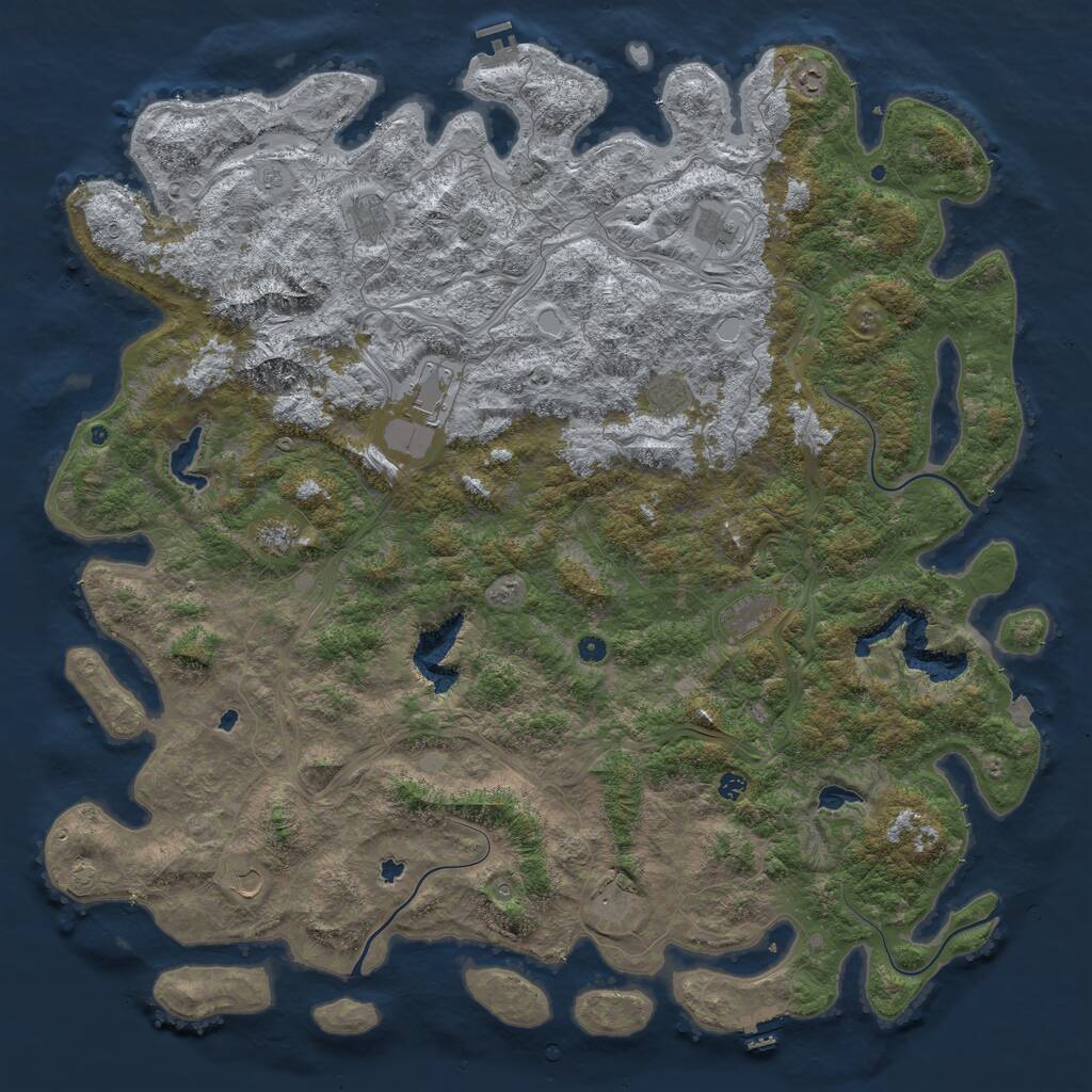 Rust Map: Procedural Map, Size: 6000, Seed: 1088364317, 17 Monuments