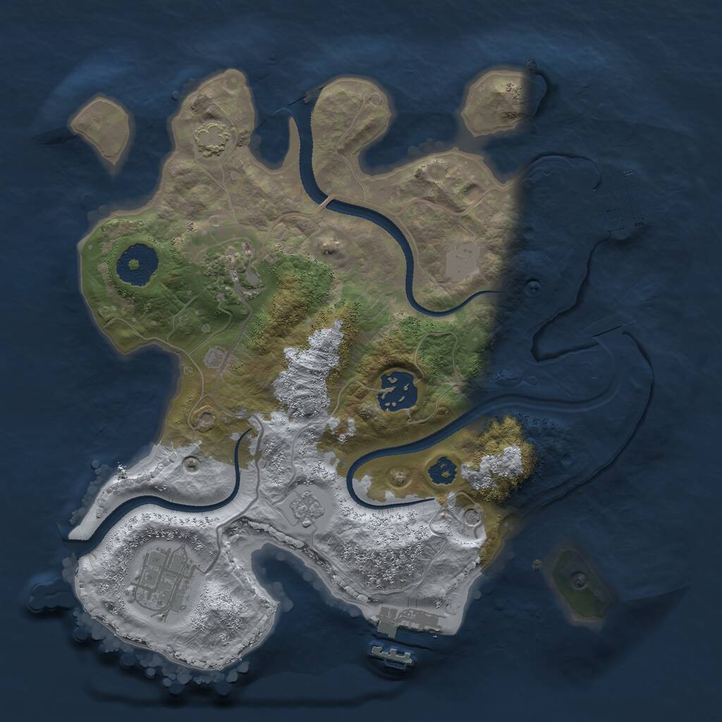 Rust Map: Procedural Map, Size: 2666, Seed: 2147483647, 9 Monuments