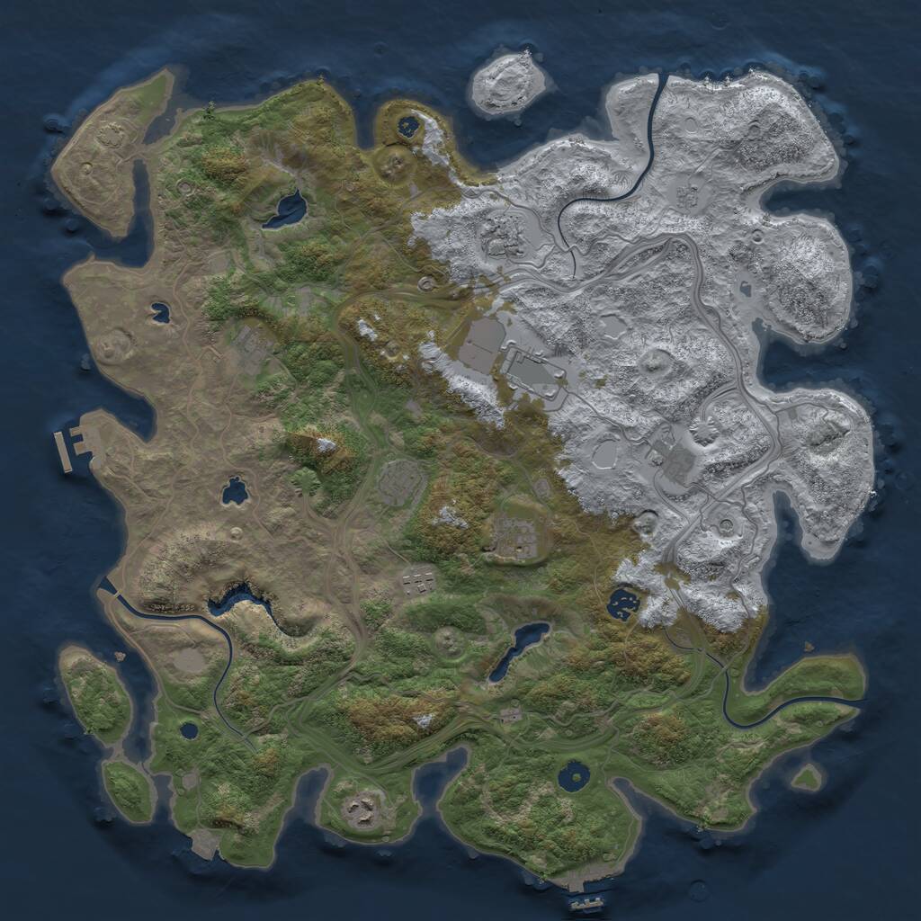 Rust Map: Procedural Map, Size: 4500, Seed: 7765, 15 Monuments