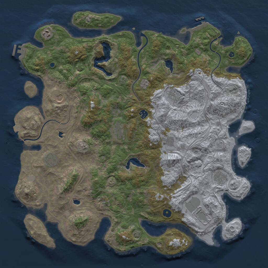 Rust Map: Procedural Map, Size: 4800, Seed: 1868136671, 17 Monuments